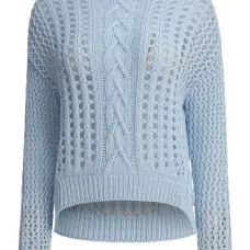 Свитер фактурной вязки с люверсами