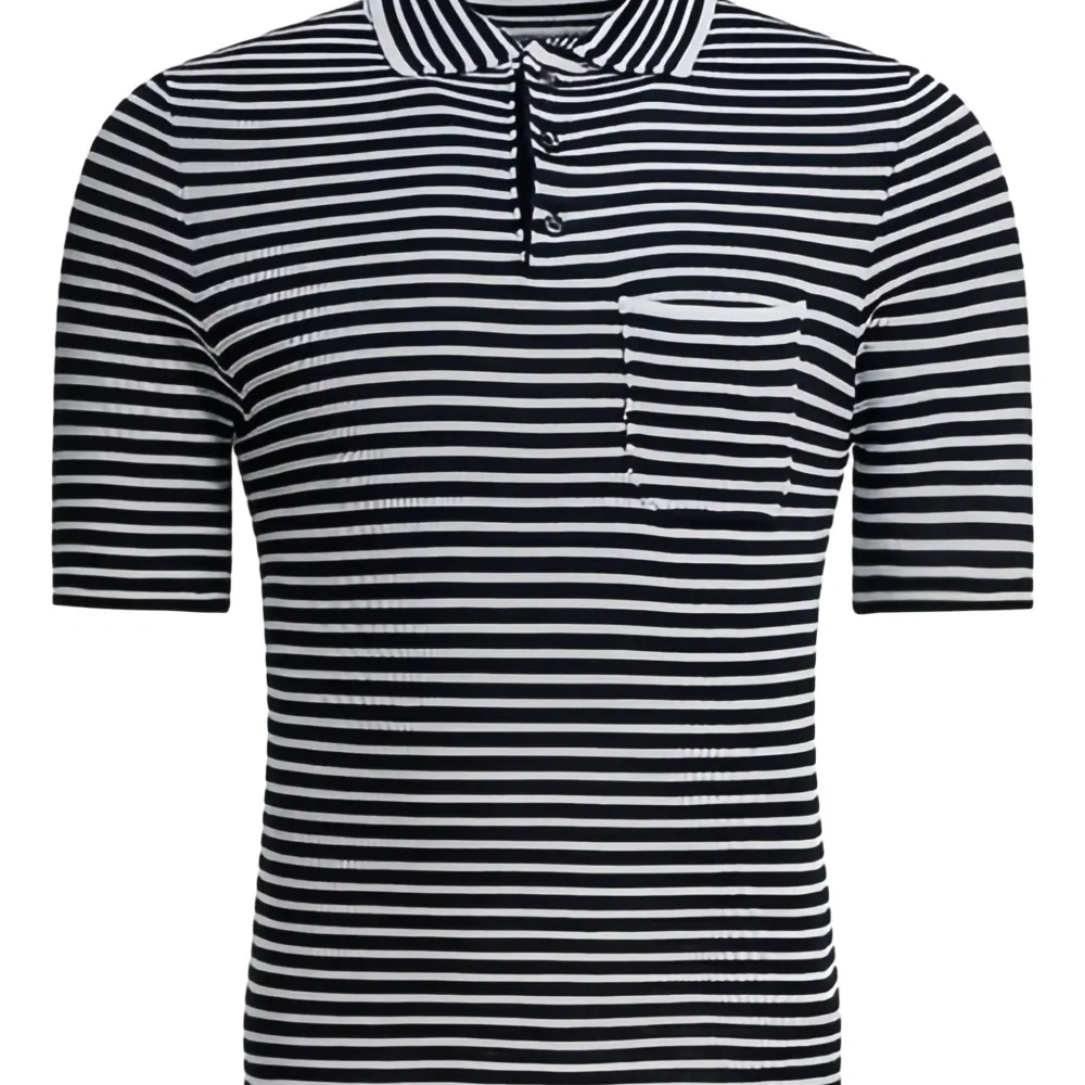 Рубашка поло с карманом в полоску