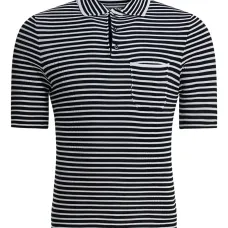 Рубашка поло с карманом в полоску