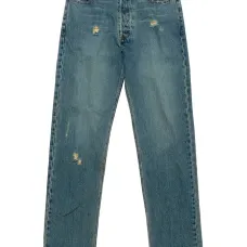 Прямые джинсы с эффектом потертости