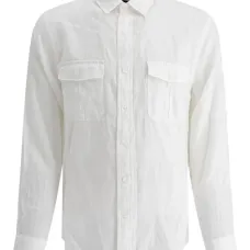 Льняная рубашка с карманами