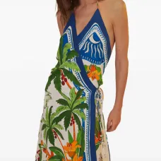 платье миди с принтом