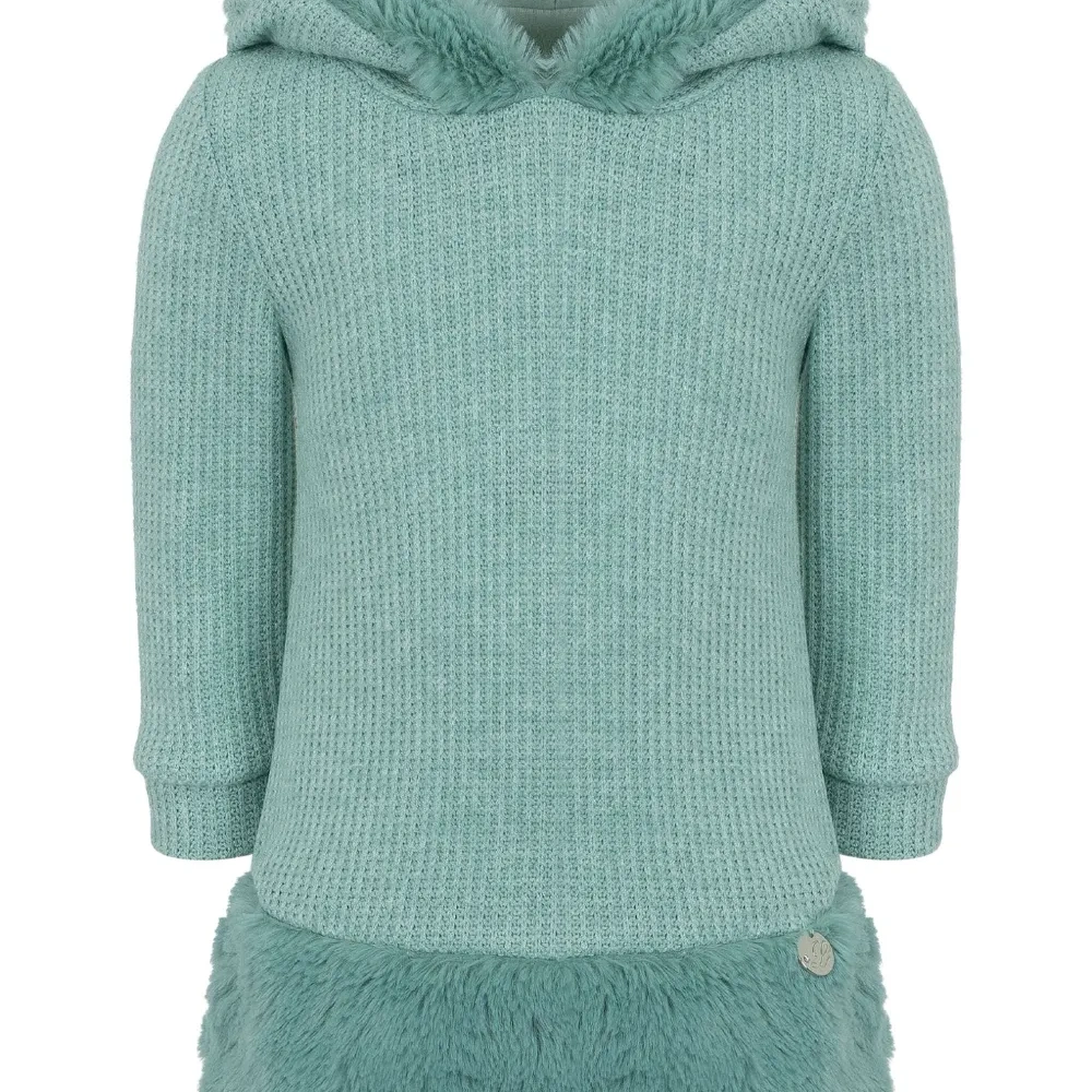 платье из искусственного меха с капюшоном