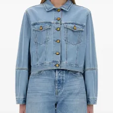 Джинсовая куртка с объемными рукавами Джинсовая куртка с объемными рукавами