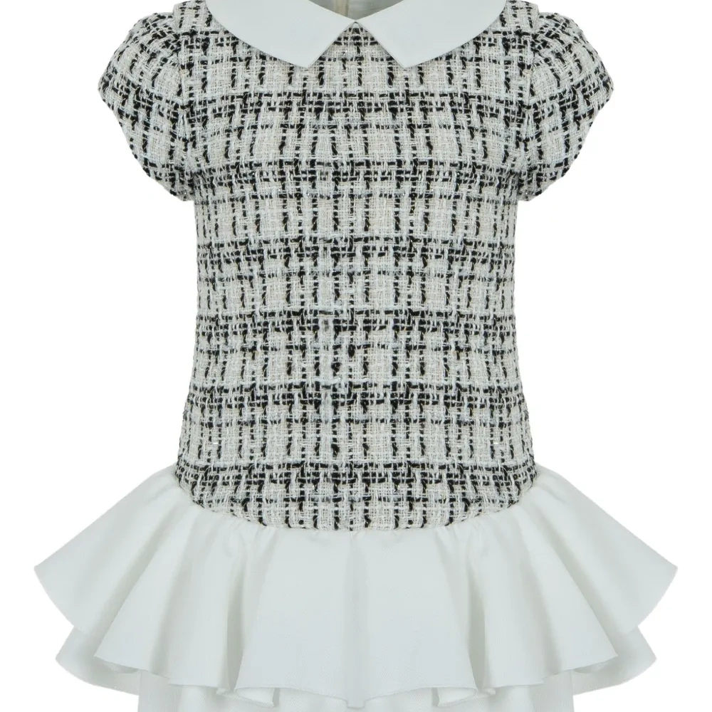 Твидовое платье с оборками