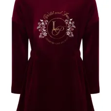 Бархатное платье с вышивкой