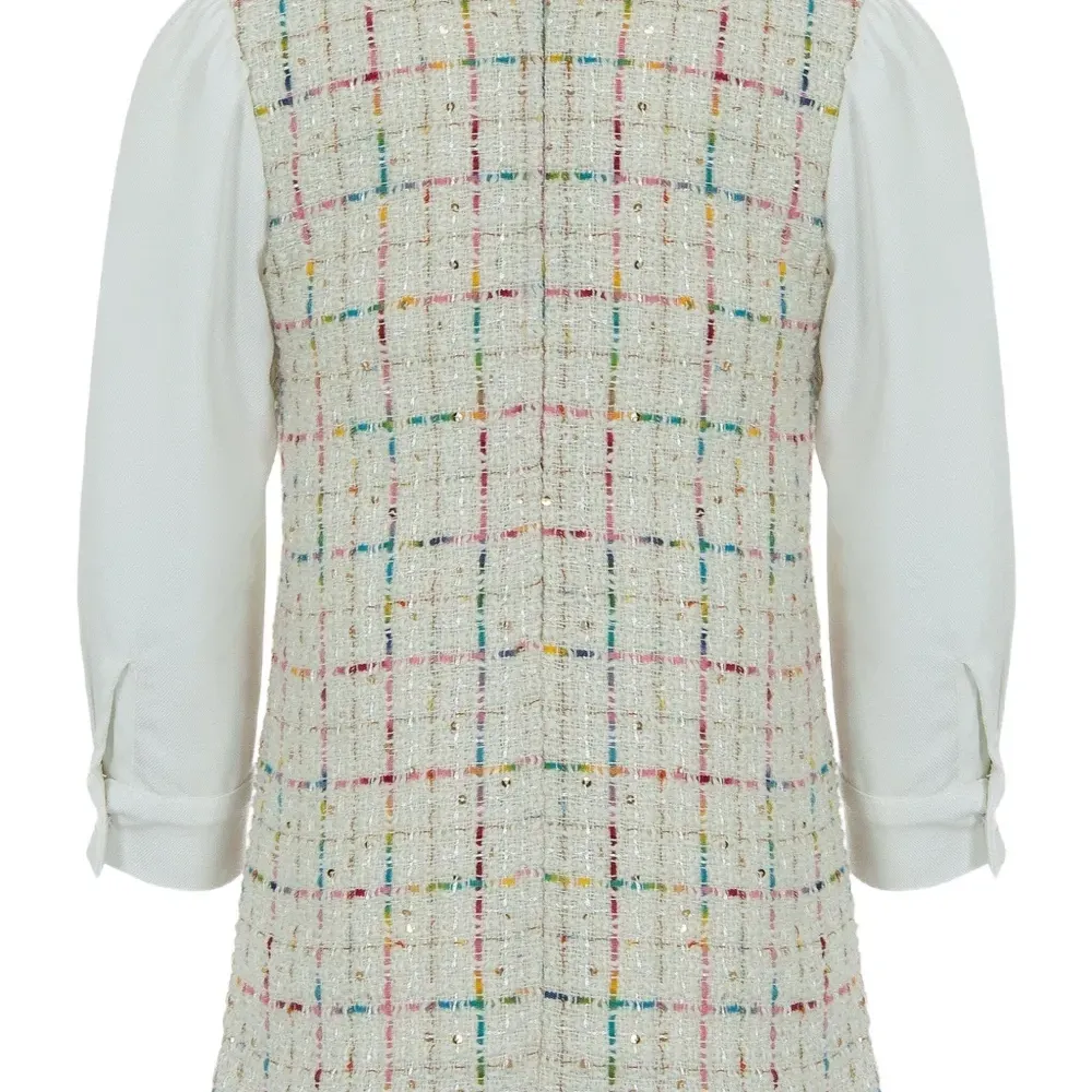 Декорированное твидовое платье