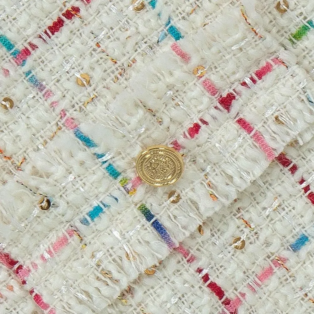 Декорированное твидовое платье