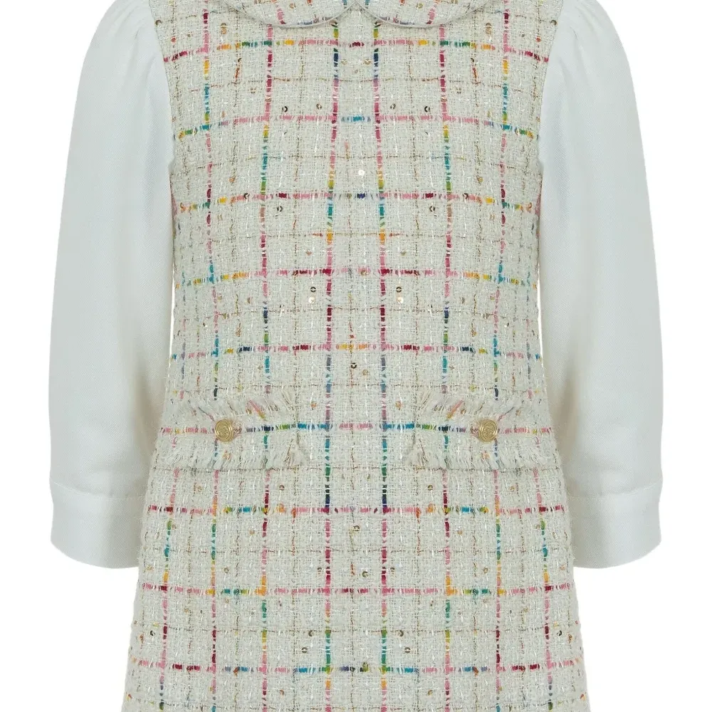 Декорированное твидовое платье