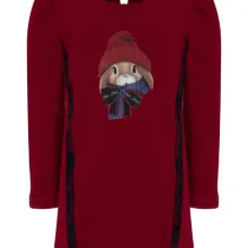 Платье с длинными рукавами и принтом