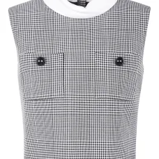 укороченный топ в клетку