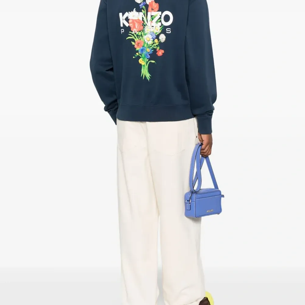 худи на молнии с цветочной вышивкой