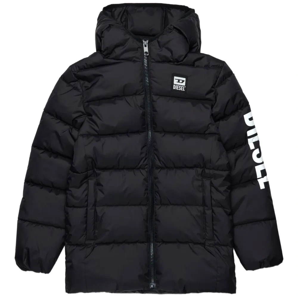 Стеганый пуховик с логотипом