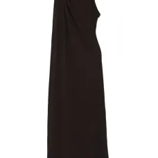 Макси-платье с драпировкой и кольцевым декором