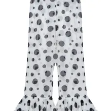 брюки в горох с оборками