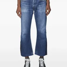 Джинсы с контрастными вставками