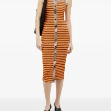 полосатое платье Cardi в рубчик