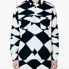 рубашка поло с узором в ромб