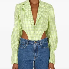 Боди в клетку гингем