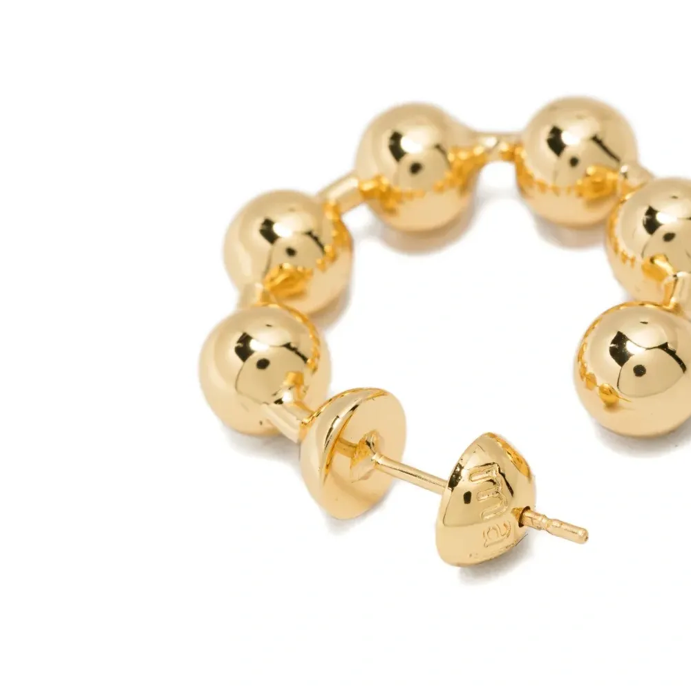 Серьги-кольца с бусинами