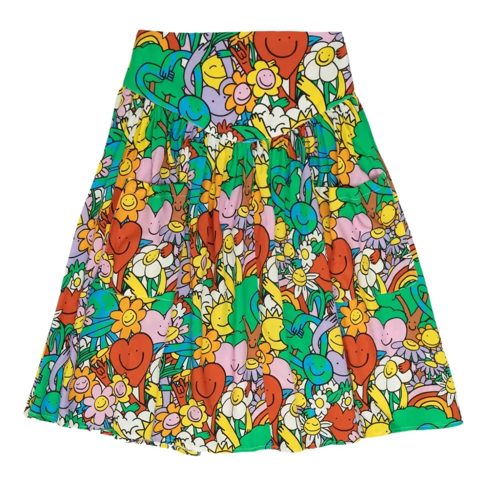 юбка с графичным принтом и сборками