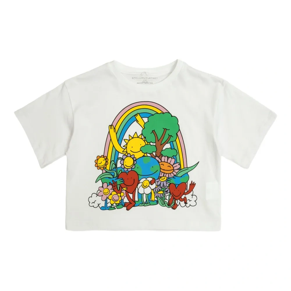 Укороченная футболка с графичным принтом