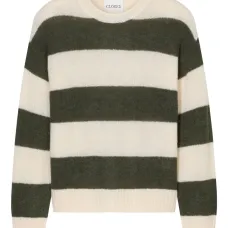 Полосатый свитер с круглым вырезом Полосатый свитер с круглым вырезом