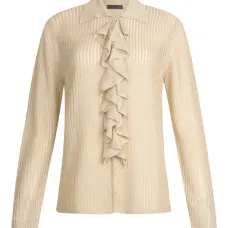 Блузка в рубчик с оборками Блузка в рубчик с оборками