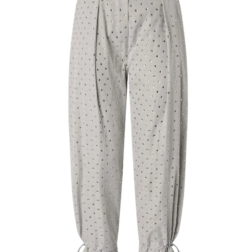 Брюки с люверсами и шнурком