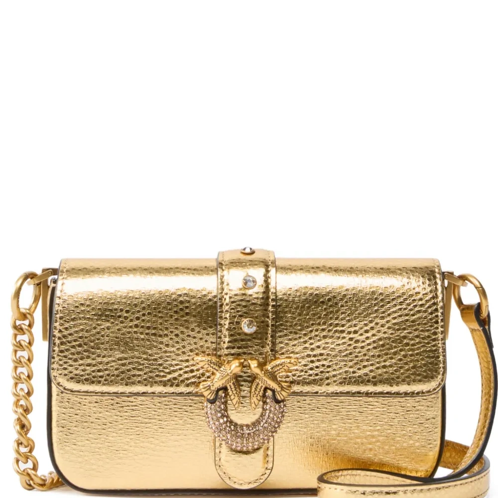 Сумка через плечо с эффектом металлик