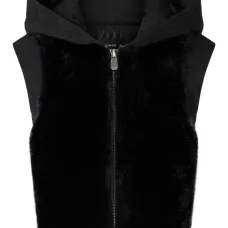 Шуба из искусственного меха с капюшоном