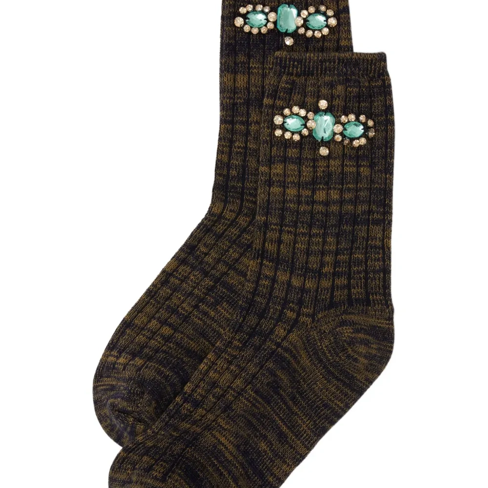 Декорированные носки в рубчик