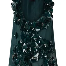 Блузка без рукавов с цветочным декором Блузка без рукавов с цветочным декором