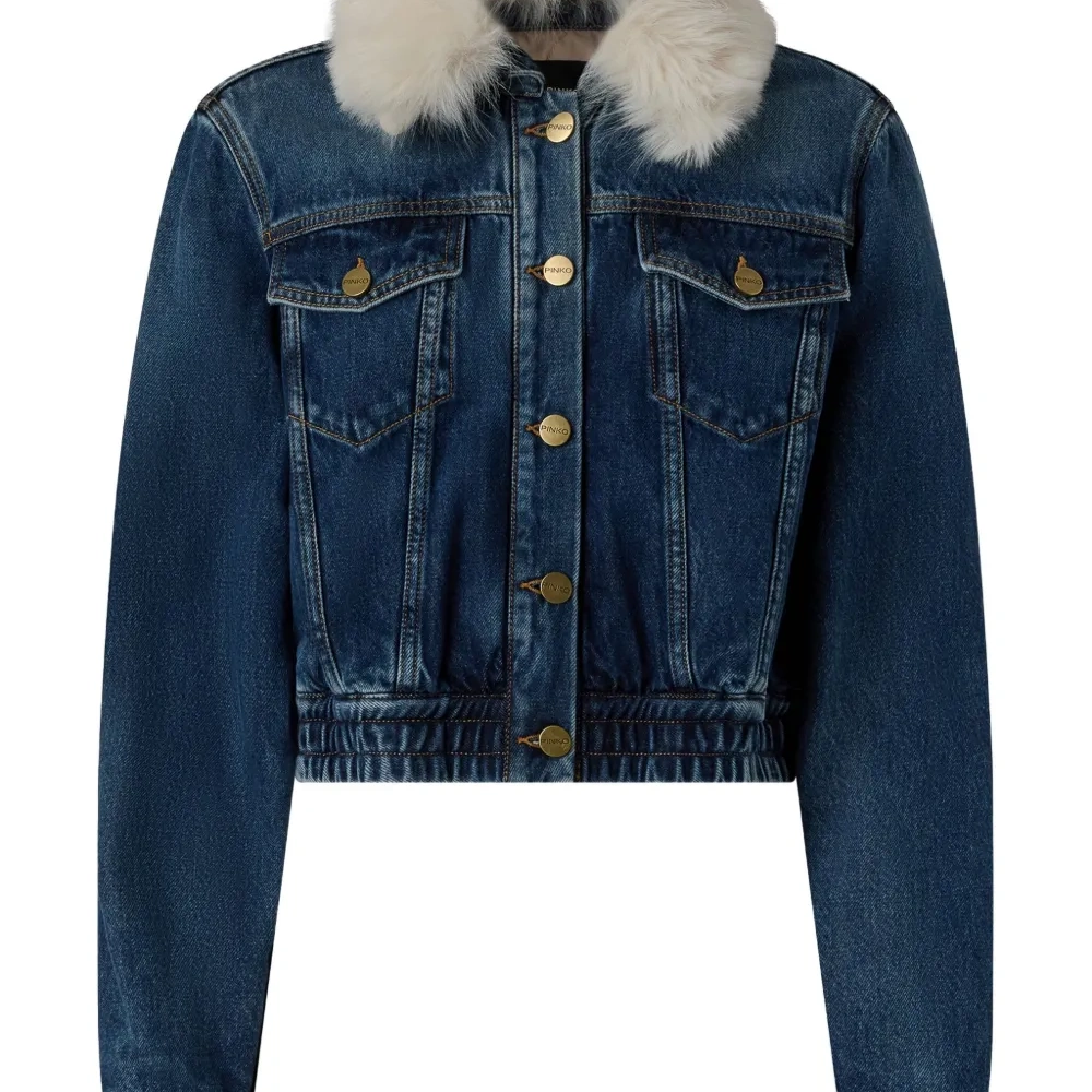 Джинсовая куртка с контрастным воротником