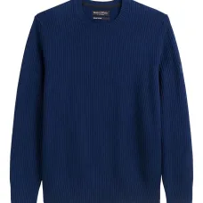 свитер в рубчик с круглым вырезом