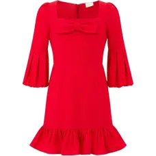 Платье с оборками и бантом