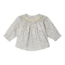 Топ со сборками и цветочным принтом