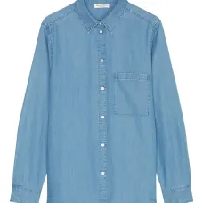 джинсовая рубашка на пуговицах