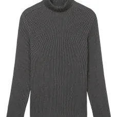 свитер в рубчик с высоким воротником