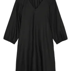 платье с объемными рукавами и V-образным вырезом