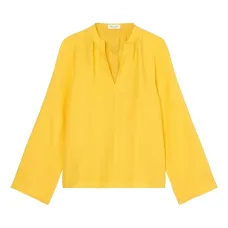 льняная блузка с рукавами колокол