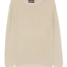 Фактурный джемпер с круглым вырезом