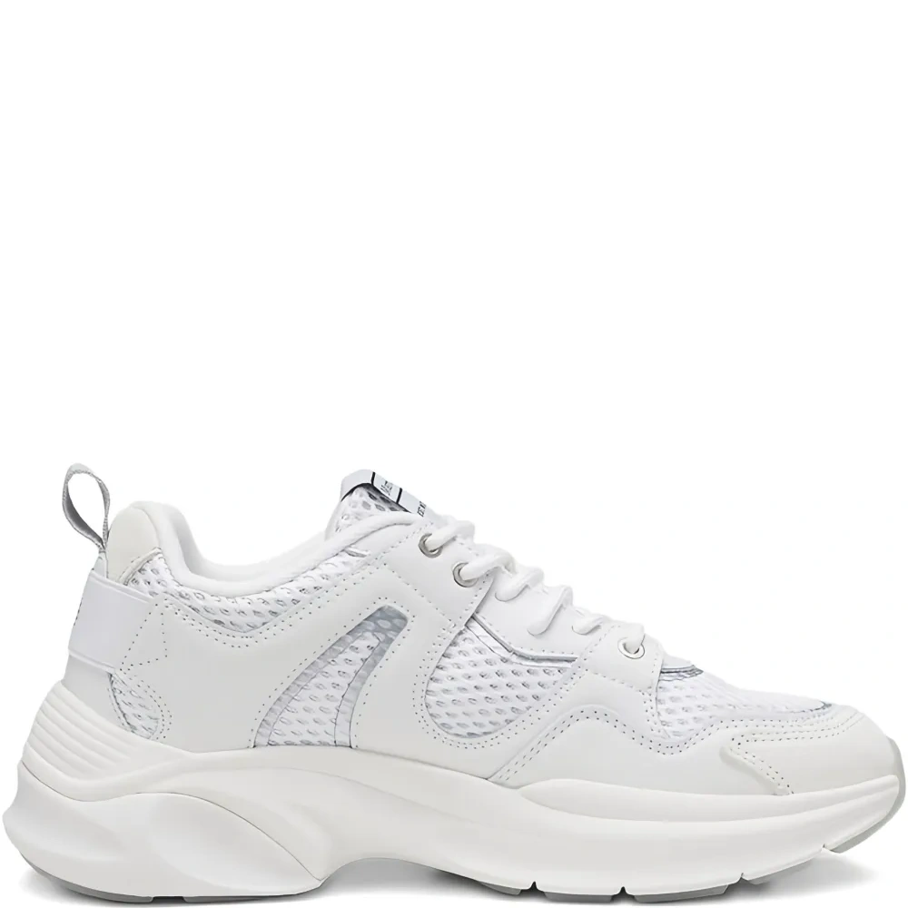 массивные кроссовки с сетчатыми вставками