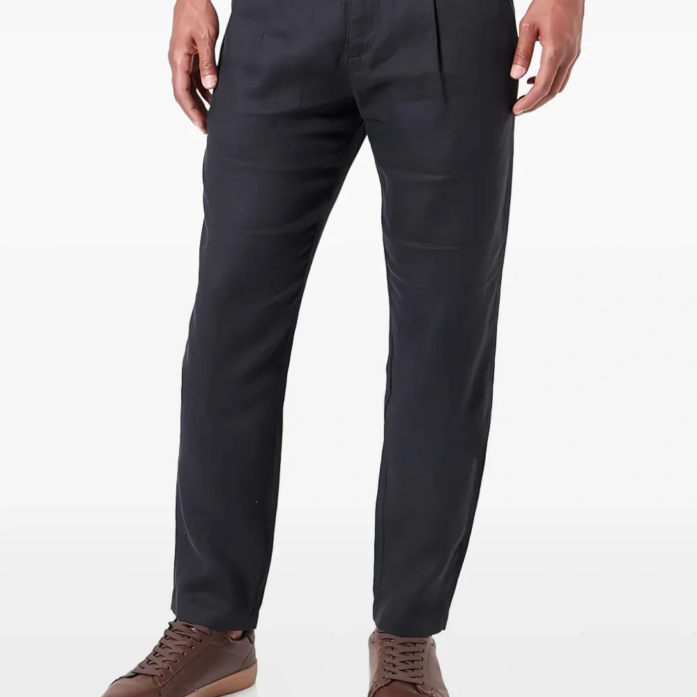 льняные брюки с защипами