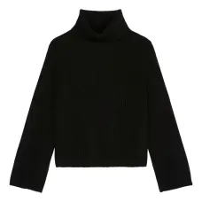 свитер в рубчик с высоким воротником