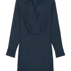 платье мини с запахом и длинными рукавами