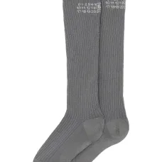 Носки в рубчик с принтом