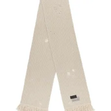 шарф в рубчик с бахромой