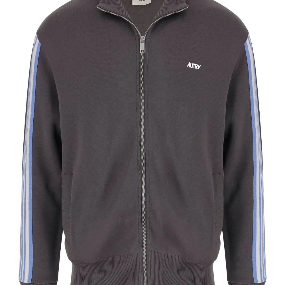 Свитер на молнии с отделкой в полоску Свитер на молнии с отделкой в полоску