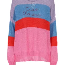 Свитер с отделкой в полоску